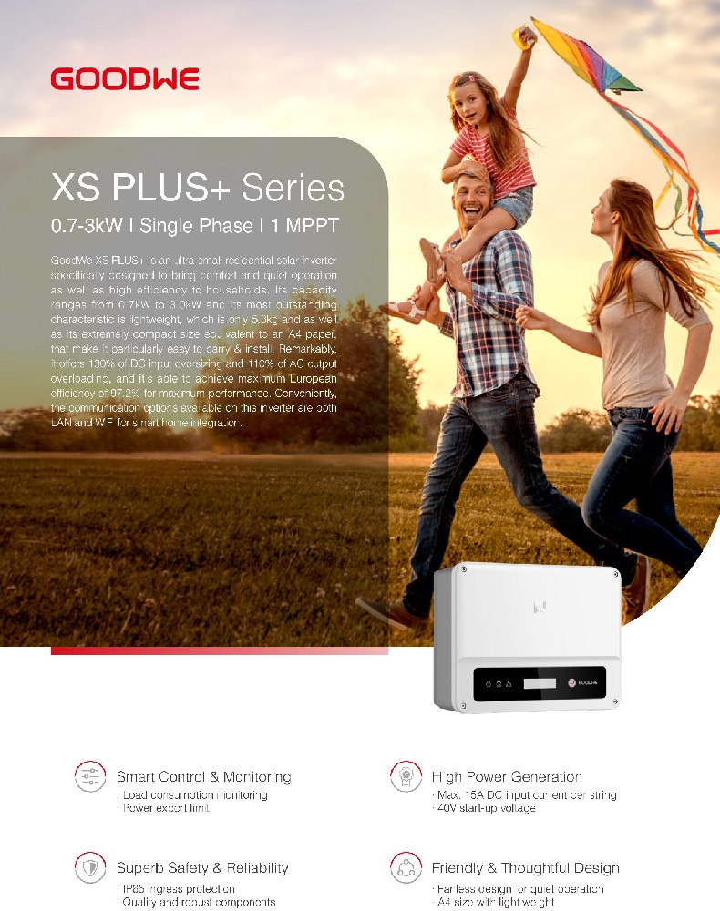 Goodwe Inverter 0.7-3kW XS PLUS+ Series